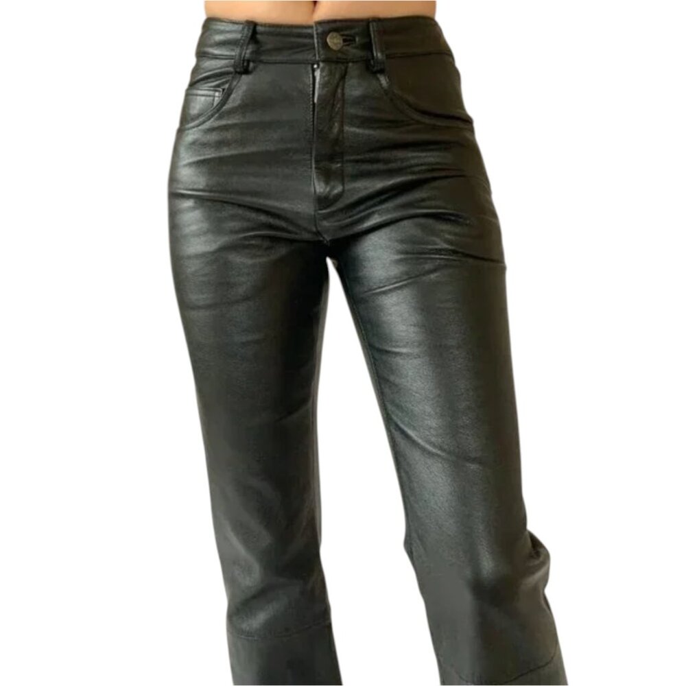 Vintage Wilsons Leather Black High Rise Pants Size 4